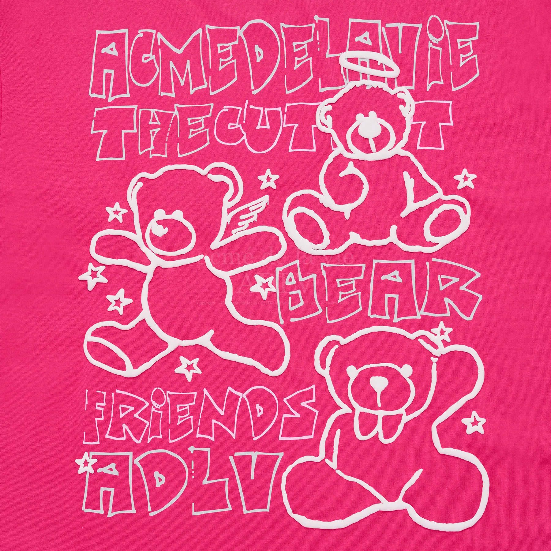 Áo Thun ADLV Bear Friends Doodle Artwork Hồng
