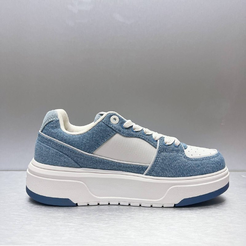 Giày MLB Korea Chunky Liner Denim Basic New York Yankees Blue