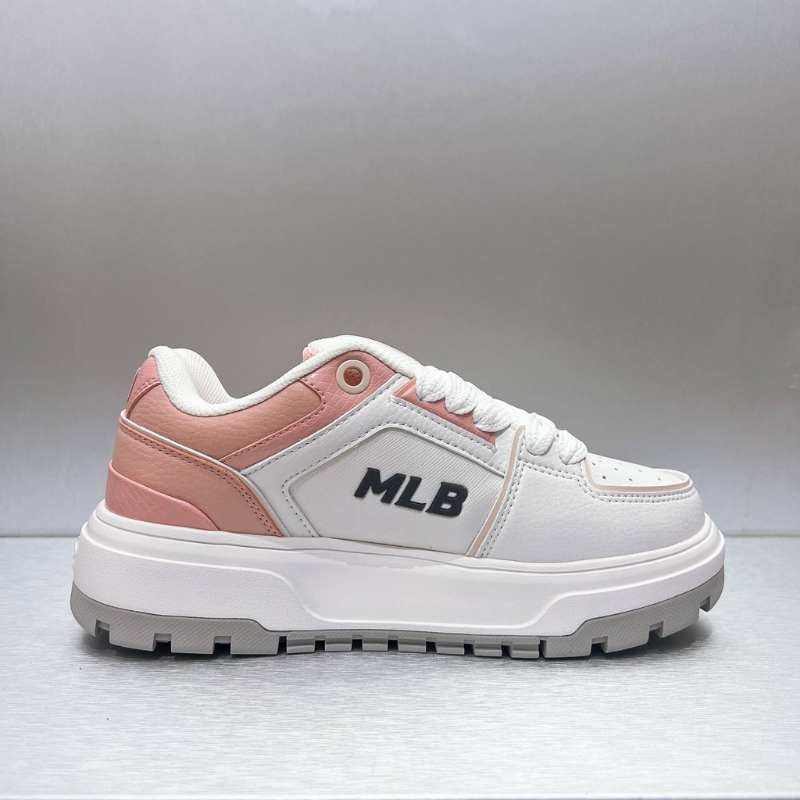 Giày MLB Korea Chunky Liner Wide Saffiano New York Yankees Pink