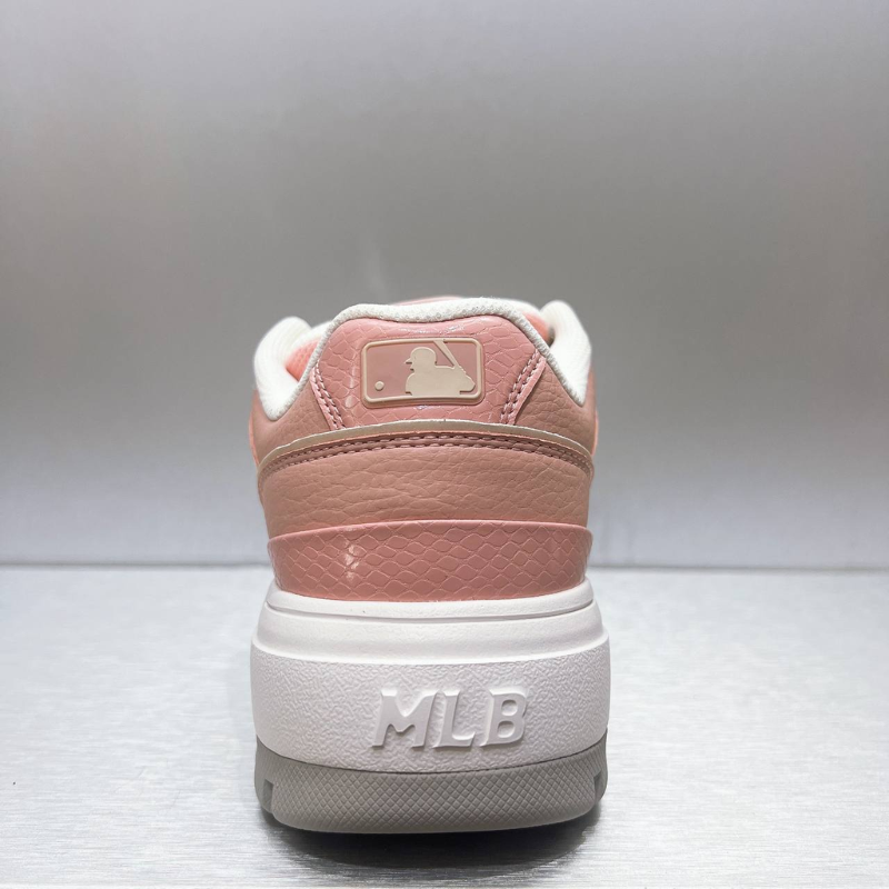 Giày MLB Korea Chunky Liner Wide Saffiano New York Yankees Pink