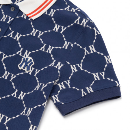 ÁO POLO MLB WOMEN'S DIAMOND MONOGRAM COLLAR T-SHIRT NEW YORK YANKEES