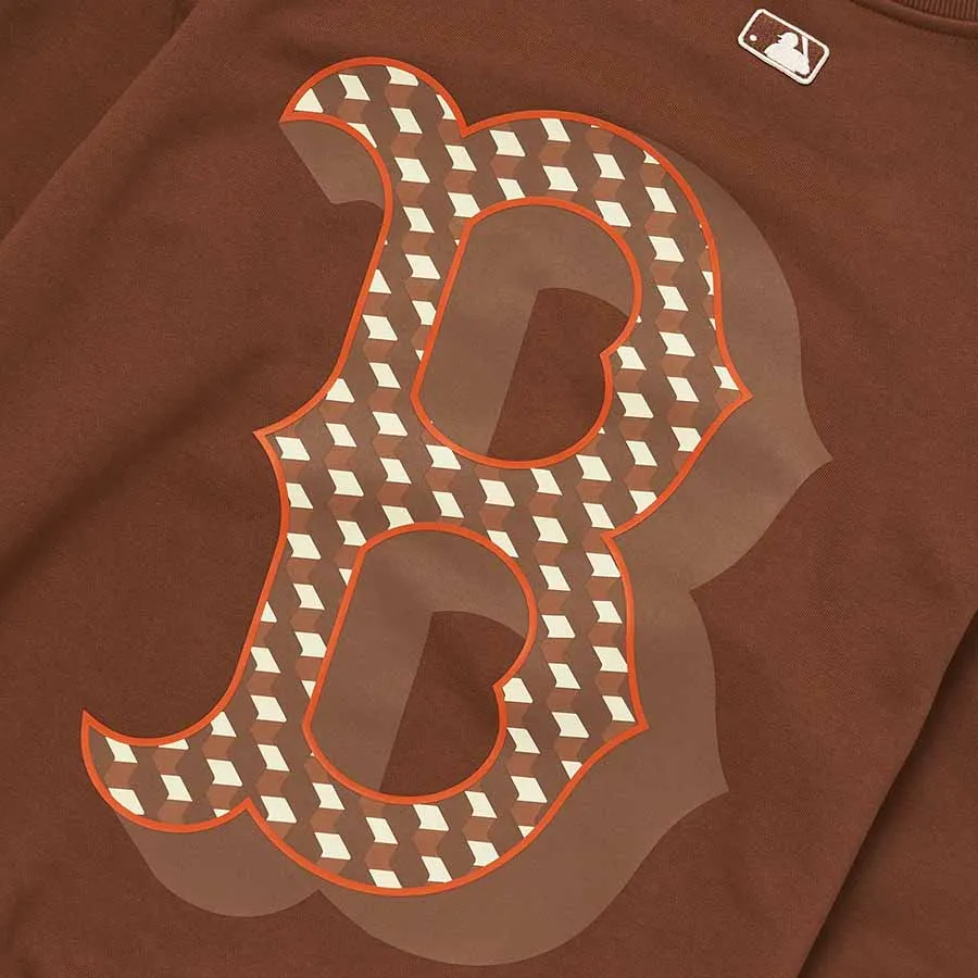 Áo Nỉ Sweater MLB Cube Monogram Big Logo New York Yankees 3AMTM0624-43BRD Màu Nâu