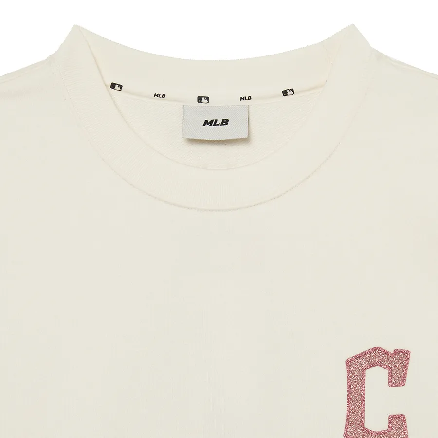 Áo Nỉ Sweater MLB Basic Bling Mega Logo Nhũ Cleveland Guardians 3AMTB1034-45CRS