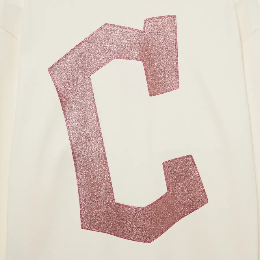 Áo Nỉ Sweater MLB Basic Bling Mega Logo Nhũ Cleveland Guardians 3AMTB1034-45CRS
