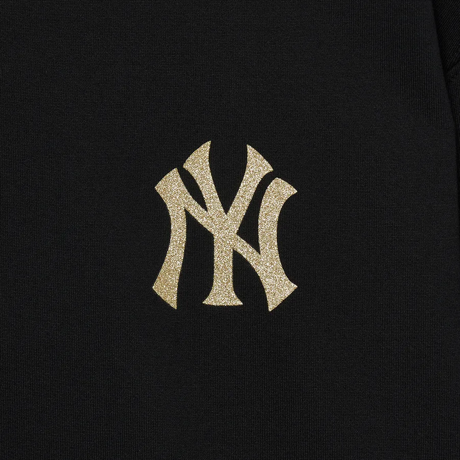 Áo Nỉ Sweater MLB Basic Bling Mega Logo Nhũ New York Yankees 3AMTB1034-50BKS Màu Đen