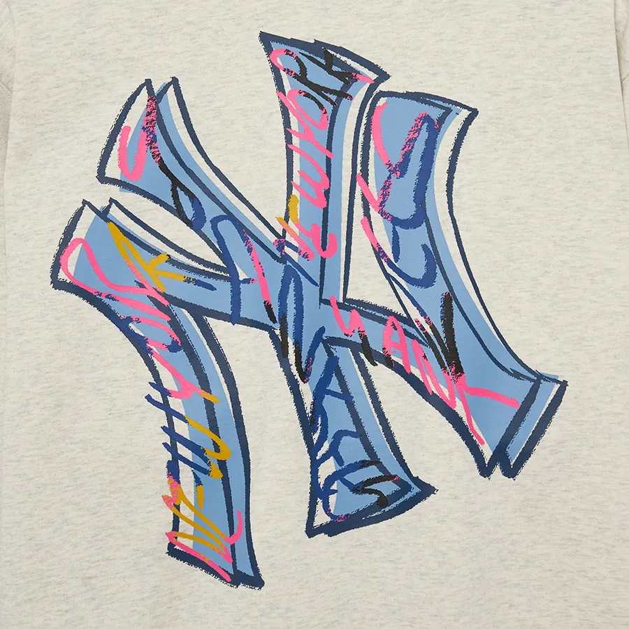 Áo Nỉ Sweater MLB Pop Art New York Yankees 3AMTL2034-50MGL Màu Xám 