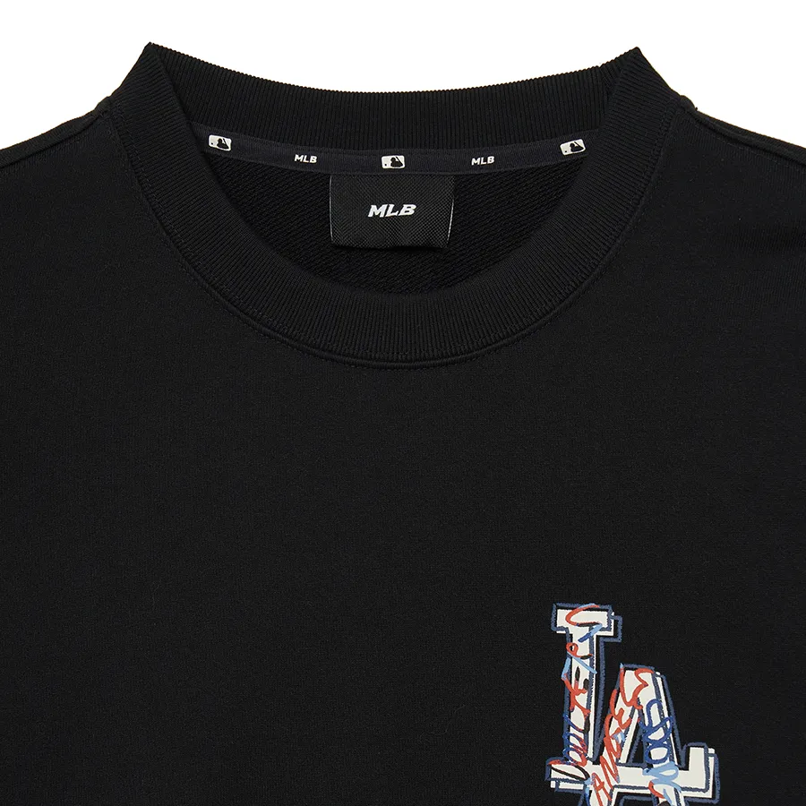 Áo Nỉ Sweater MLB Like Pop Art Overfit LA Dodgers 3AMTL2034-07BKS Màu Đen 