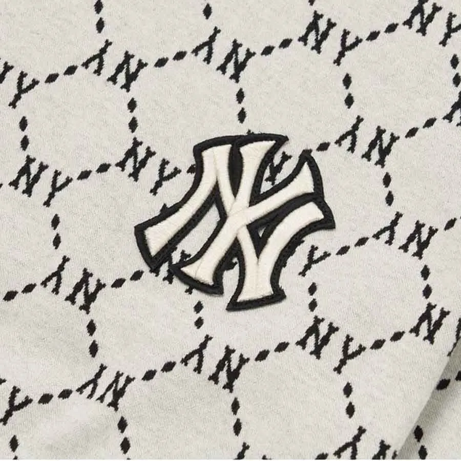 Áo Nỉ Sweater MLB Diamond Monogram Jacquard New York Yankees 3AMTM0724-50CRS Màu Trắng