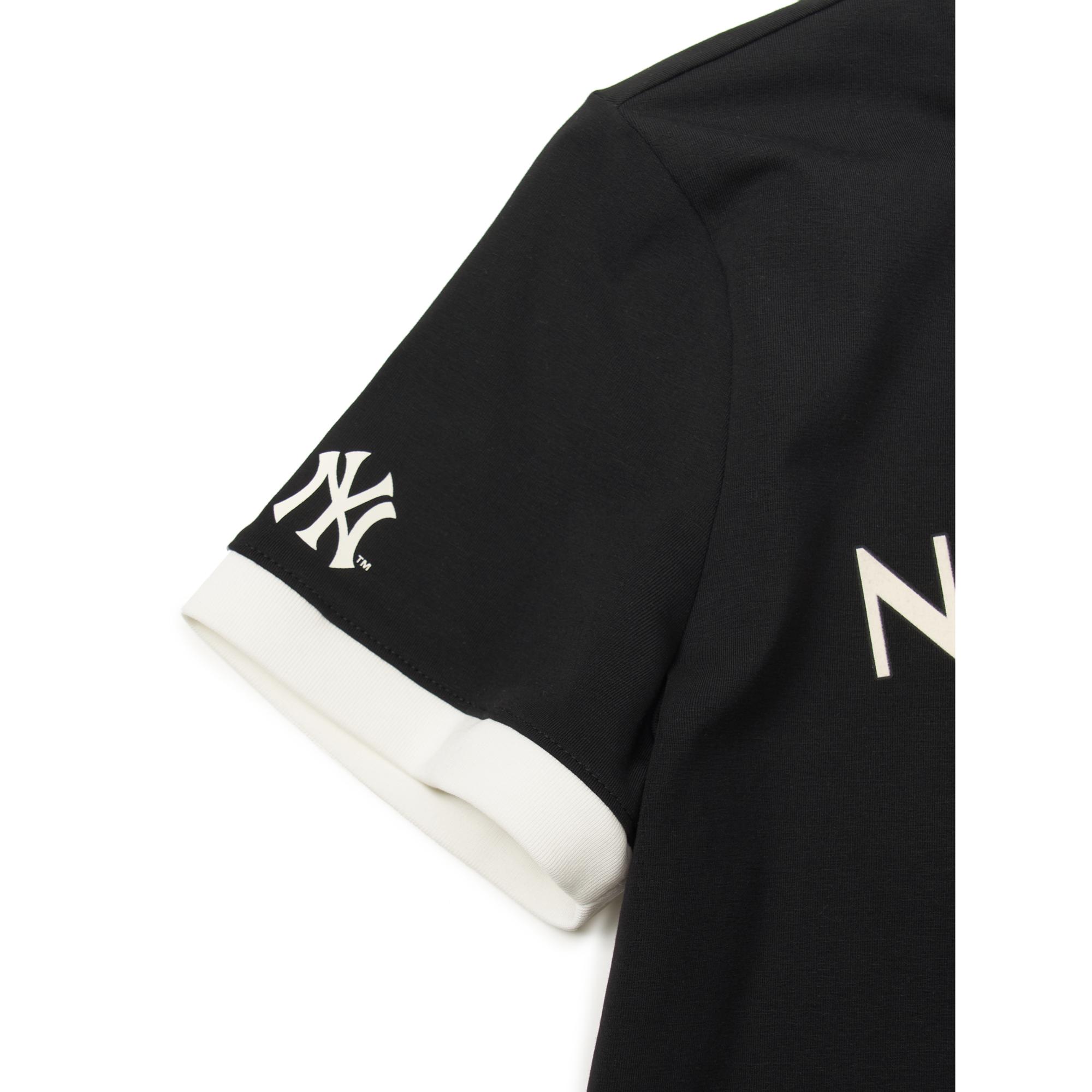 Áo Croptop Nữ MLB Cổ Viền Trắng 2024 New York Yankees 3FTSV0844-50BKS