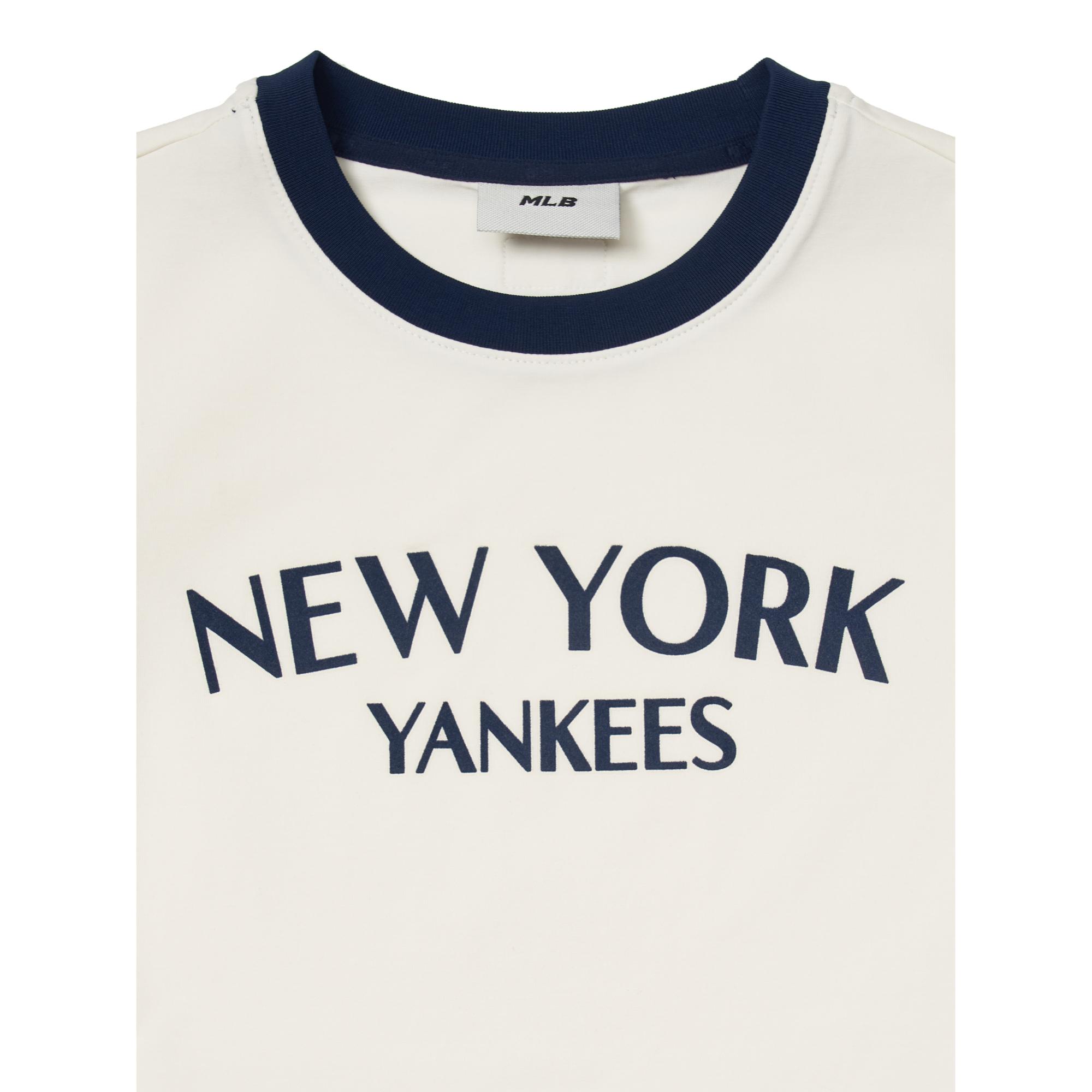 Áo Croptop Nữ MLB Cổ Viền Xanh 2024 New York Yankees 3FTSV0844-50CRS