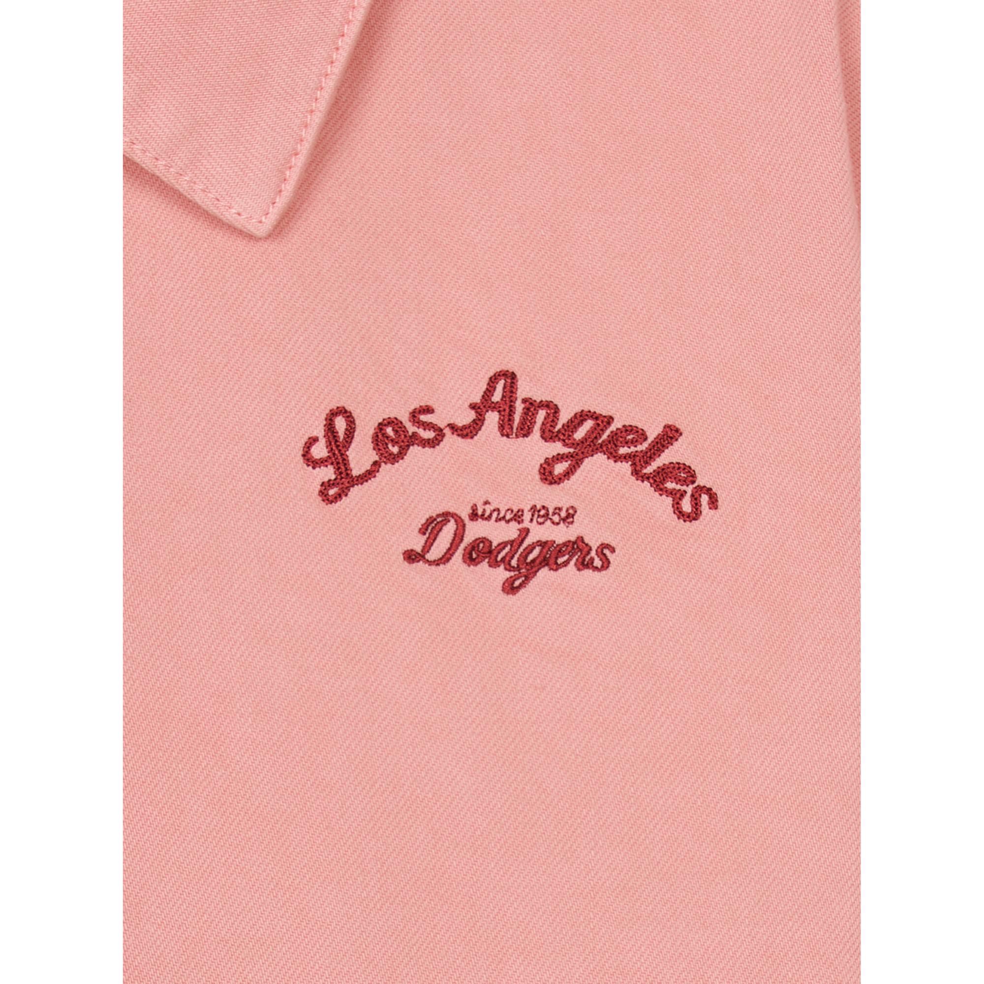 Áo Sơ Mi Denim Crop 2024 Thêu Chữ Varsity LA Dodgers