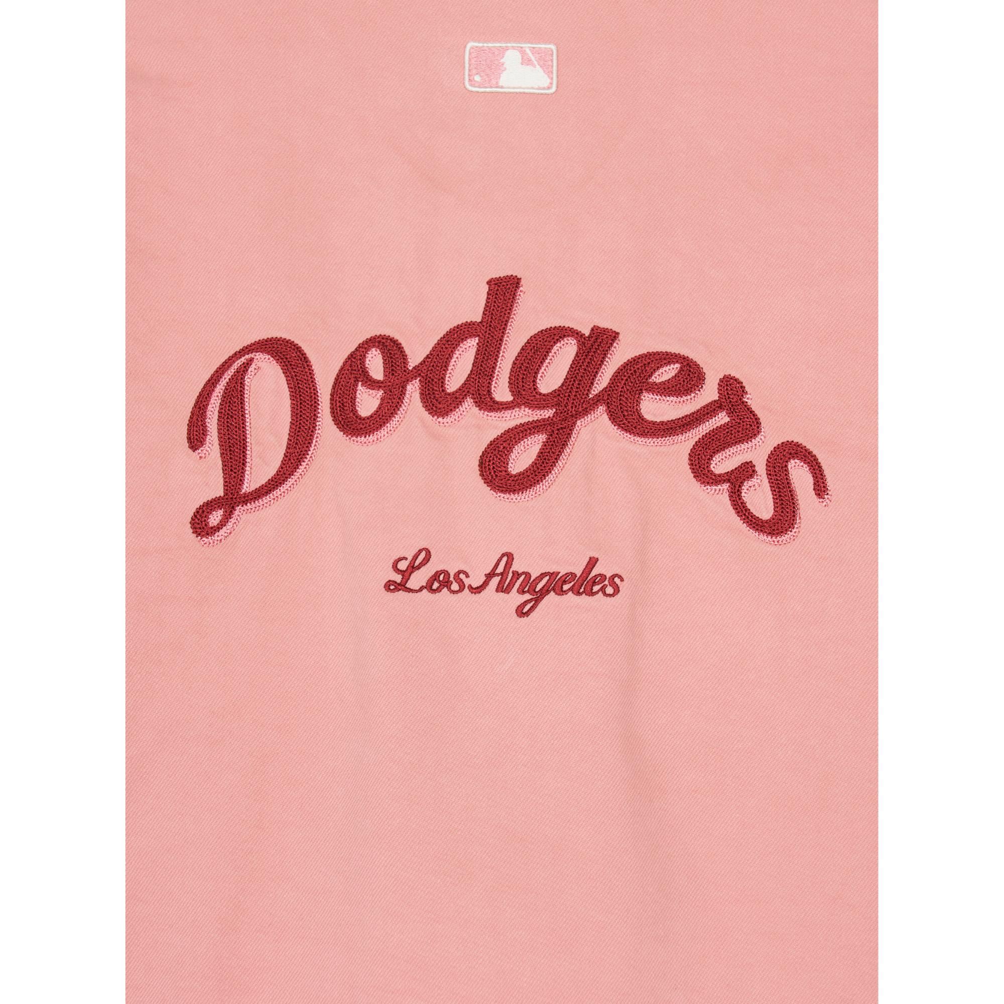 Áo Sơ Mi Denim Crop 2024 Thêu Chữ Varsity LA Dodgers
