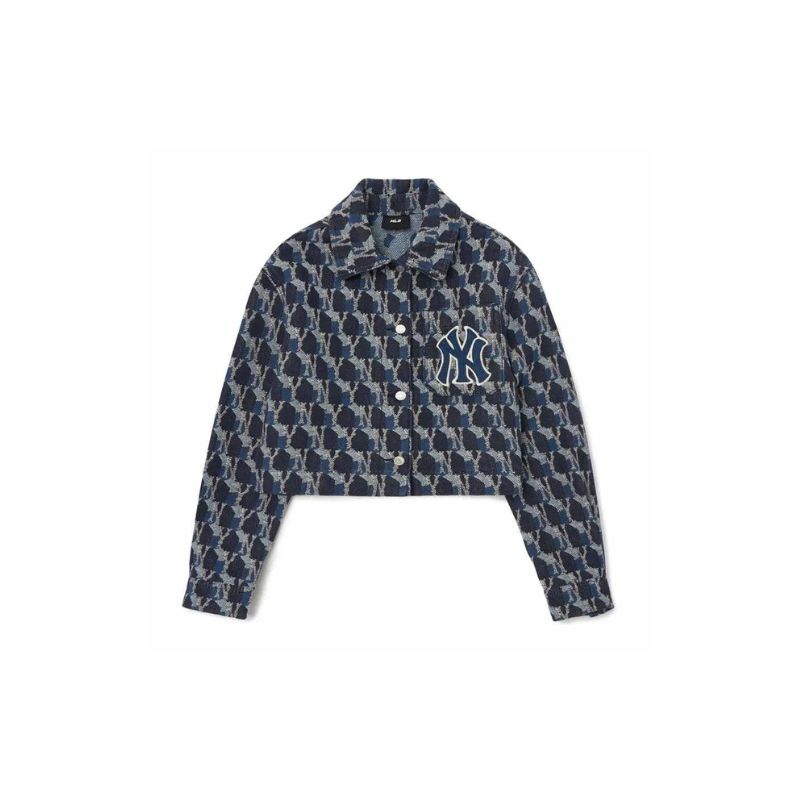 Áo khoác denim nữ Cube Monogram Jacquard