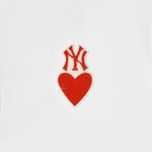 Áo Polo MLB unisex Heart New York Yankees White 