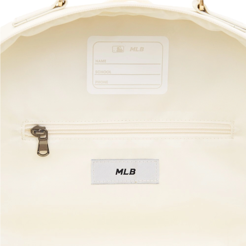 Balo Kids MLB Korea Dia Mono Embossed School Bag New York Yankees Cream