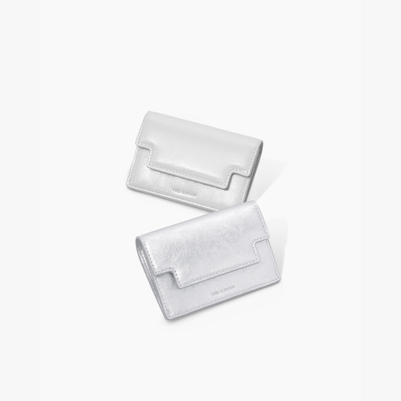 MARTY CARD WALLET CRINKLED - SILVER